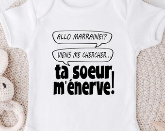 Funny Marraine baby bodysuit