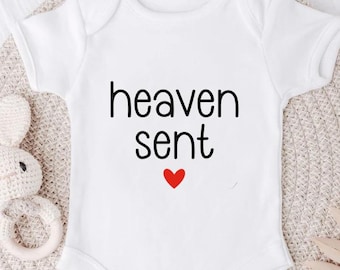 Heaven Sent Baby bodysuit- IVF Baby - Rainbow Baby Bodysuit - Newborn baby outfit - Religious bodysuit- Rainbow Baby