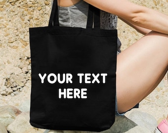 Personalized bag -  Customized canvas bag - Bag with custom message - Custom book bag -  Custom accessory bag
