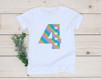 4th birthday shirt, Fourth birthday shirt, 4 birthday girl, 4 birthday gift, Birthday girl, Fourth Birthday Girl