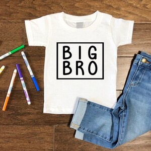 Big Bro shirt Big brother baby Announcement Sibling shirt Pregnancy announcement Promoted to Big Brother Shirt White