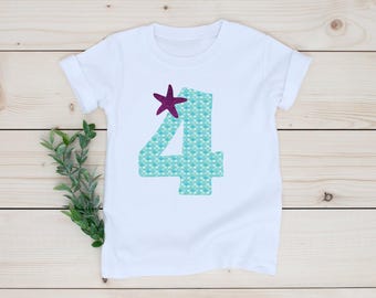 4th birthday mermaid, Four birthday, Mermaid theme birthday, 4th Birthday shirt, Mermaid birthday shirt, 4th Birthday gift