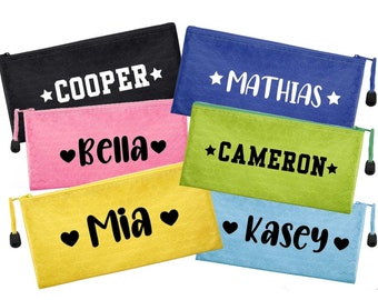 Custom Pencil Pouch for kids, Personalized Pen Bag, School Supplies Bag, Kids Pencil Pouch, Kids Party favors