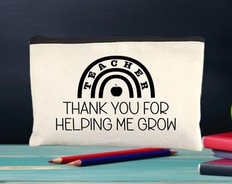 Personalized teacher pencil bag, Custom pencil teacher gift, cute teacher gift, pencil bag for teacher, teacher appreciation gift