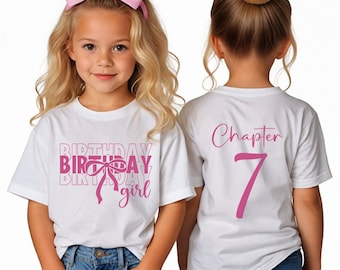 Birthday Girl kids shirt, Custom Birthday shirt, Any age birthday shirt, Bow Birthday Girl Shirt