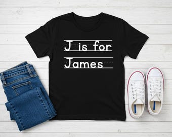 Personalized Alphabet Shirt, Custom School Shirt, Kids Name Shirt, Custom Shirt, Back to school clothing, Unisex school shirts
