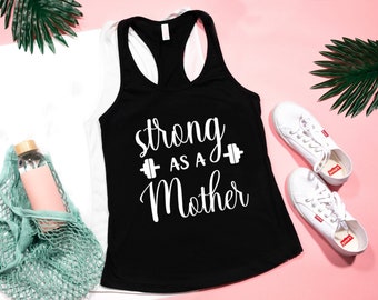 Strong as a mother, Mama Tank Top, Mom Hustle Tank, Women's Fitness Tank Top, Workout Tank Top, Mama Workout Tank Top Mom Tank