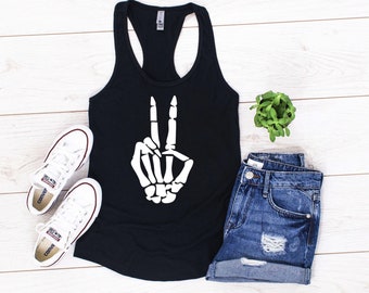 Skeleton Hands racerback tank top