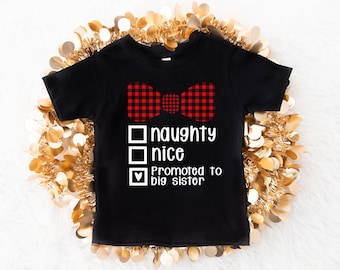 Christmas promoted big sister, Christmas pregnancy announcement, Santa is promoting me to big sister, Christmas baby announcement