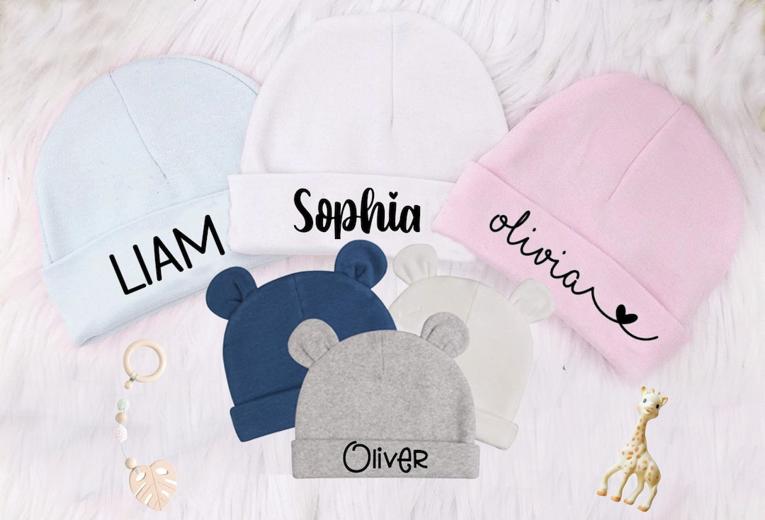 Newborn Baby Hat Baby Hat With Name Baby Beanie With Name Custom Baby