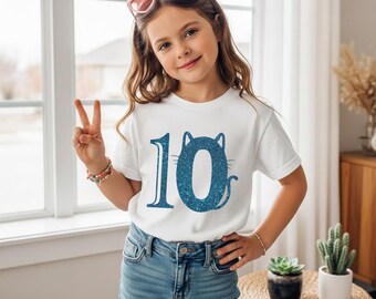 Cat Birthday Shirt - Ten Birthday Tee