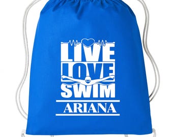 Personalized Swim Bag - Drawstring Cinch Sack