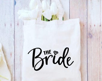 The Bride Bag, Engagement gift, Bride Tote Bags, Wedding Gift, Bridal Shower Gift,  Bridal Gift, Honeymoon Gift, Custom bride bag