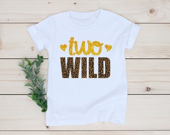 Two Wild shirt /  2nd Birthday Shirt / Wild Theme Party Shirt / Gift for 2nd Birthday / Cheetah print shirt / Party Animal