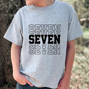 Seventh Birthday Shirt - Unisex 7th Birthday Tee Heather