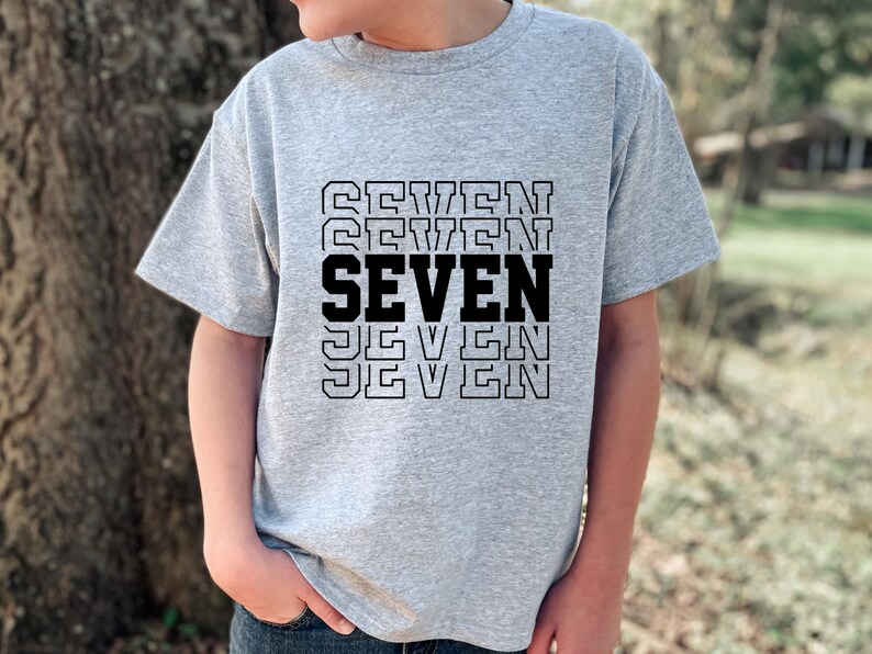 Seventh Birthday Shirt - Unisex 7th Birthday Tee Heather