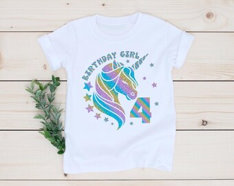 Cute Unicorn theme birthday, Unicorn Birthday gift, 4th Birthday unicorn shirt, Four birthday gift, 4th Birthday gift