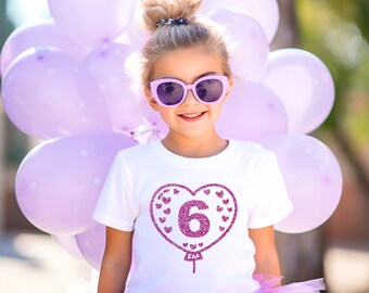 6th birthday girl, Sixth Birthday Shirt, Six Birthday Shirt, Sixth Birthday Gift, Rose Gold Birthday Girl