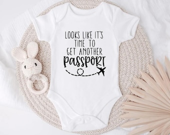 Pregnancy reveal baby bodysuit, Travel Pregnancy reveal bodysuit, Travel Baby Announcement