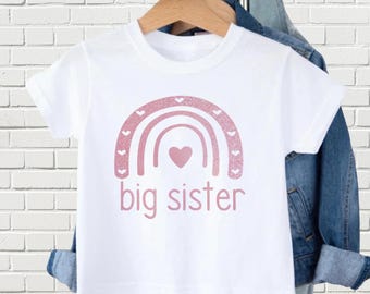 Rainbow Big sister shirt, Matching Big sister shirts, Promoted sister shirt, Matching sibling shirts, rainbow big sister shirt