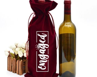 Engaged Wine Bag, Engaged AF, Engagement Wine Bags, Bridal Shower Gift Bag, Wedding celebration gift idea
