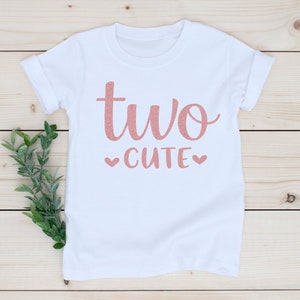 Chemise 2e anniversaire - Chemise deuxième anniversaire - Deux chemises mignonnes - Cadeau pour 2e anniversaire - 2e anniversaire - Fille d&#39;anniversaire - Cadeau 2e anniversaire