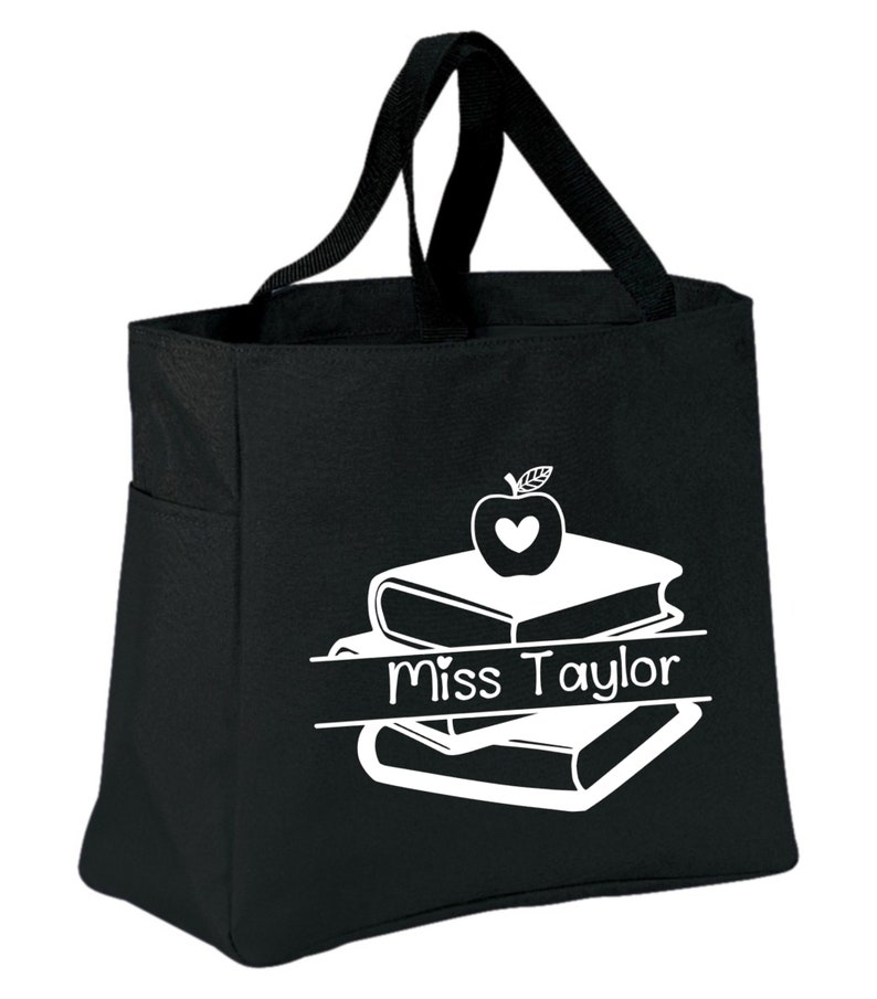 Teacher Bag Personalized Teacher Gift Gift for Teacher Custom Teacher bag Custom gift for teacher Teacher Gift Black