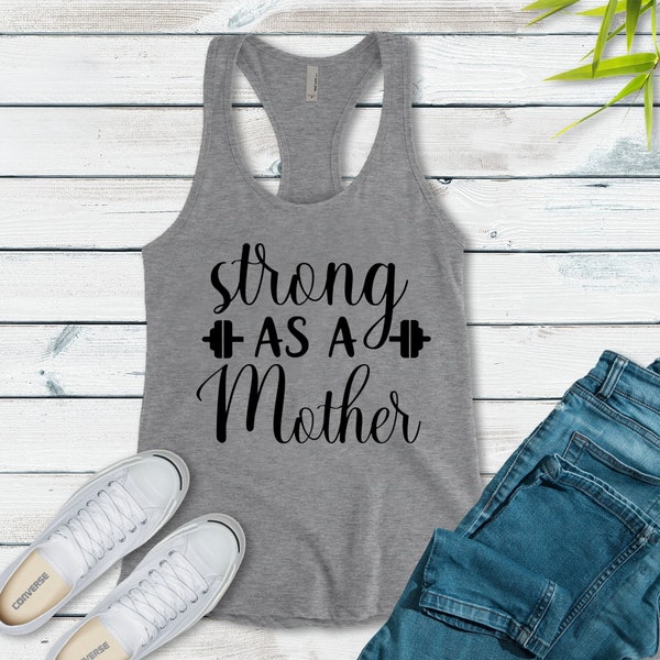 Strong as a mother, Mama Tank Top, Mom Hustle Tank, Women's Fitness Tank Top, Workout Tank Top, Mama Workout Tank Top Mom Tank