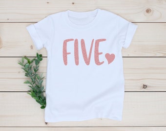 5th Birthday Girl Shirt -  Five Birthday Tee
