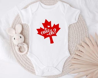 Canadian Baby outfit, Cute Eh Baby bodysuit, Made in Canada baby outfit, Canada Baby bodysuit, Cute Eh