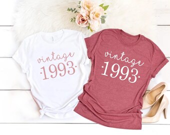 Vintage 1993 Retro T-Shirt, 1993 year shirt, Unisex 1993 t-shirt, Vintage style shirt, Vintage birthday shirt