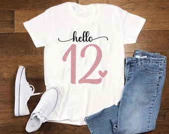 12 Birthday Birthday shirt, Hello 12 Birthday Shirt, Teen birthday gift, Birthday teenager shirt, Twelve birthday gift, Birthday Teen