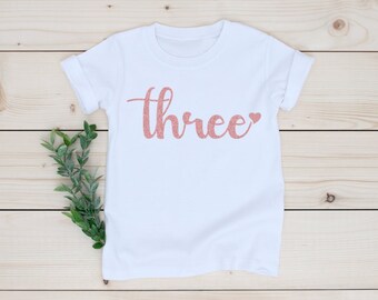 3rd Birthday Shirt / Three Tshirt / Girls 3rd birthday shirt / Shirt for 3rd Birthday / 3 birthday / Three