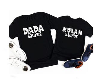 Matching Dad and Son Shirt, Personalized Saurus matching shirts, Father's Day Gift, Father And Son shirts, Dadasaurus matching shirts