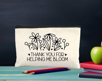 Personalized teacher pencil bag, Custom pencil teacher gift, cute teacher gift, pencil bag for teacher, teacher appreciation gift