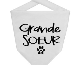 Grande soeur bandana, Promue grande soeur bandana, Baby announcement french bandana, Grande soeur baby announcement
