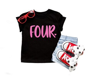 4th birthday shirt, Fourth birthday shirt, 4 birthday girl, 4 birthday gift, Birthday girl, Fourth Birthday Girl, cute birthday shirt