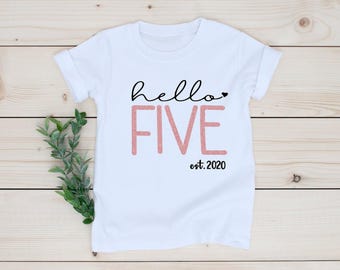 5th birthday shirt, Five birthday girl shirt, Five, Cute birthday shirt, Birthday Girl, 5th Birthday gift idea