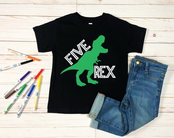 5th birthday T-Rex shirt, Dino birthday shirt, T-Rex Birthday Shirt, Dinosaur Birthday shirt, Five Rex Shirt