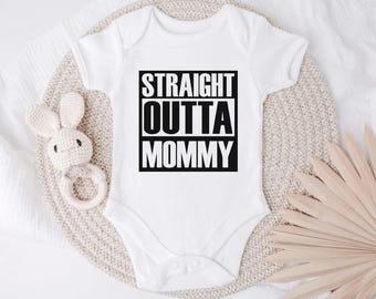 Custom straight outta baby bodysuit, Custom baby gift, Funny baby clothes, Straight outta, Funny baby gift, Funny Newborn Gift Idea