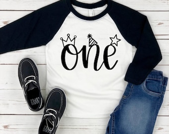 First Birthday Baby Shirt, 1st Birthday Gift, First Birthday boy, Raglan birthday shirt, Birthday Baby Boy