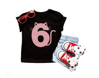 Hello 6 birthday shirt, 6th birthday girl, Sixth Birthday Shirt, Six Birthday Shirt, Sixth Birthday Gift, Rose Gold Birthday Girl