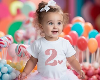2nd Birthday shirt girl Baby's second birthday shirt Two birthday girl, Two birthday shirt