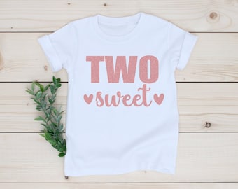 Two Sweet Shirt, 2nd Birthday Shirt, Second Birthday Shirt, Two Cute Shirt, Gift for 2nd Birthday, 2nd Birthday girl