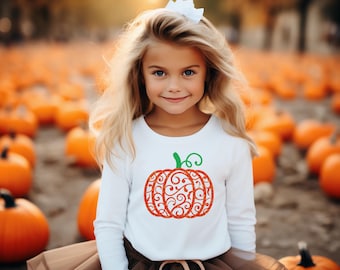 Girls pumpkin shirt