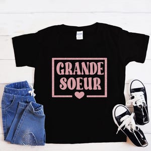 Grande Soeur Shirt, Promue grande soeur, French big sister shirt, annonce de grossesse, bientot grande soeur, grande soeur shirt