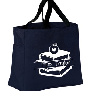 Teacher Bag Personalized Teacher Gift Gift for Teacher Custom Teacher bag Custom gift for teacher Teacher Gift Navy