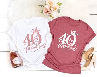 40th Birthday Shirt Ladies Birthday Shirt Hello 40 40th Birthday Party Shirt 40 Birthday Gift Forty AF
