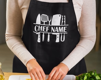 Custom Chef Apron, Customizable Apron, Gift for Chef, Personalized Chef Apron, Gift for Cook Chef, Personalized apron, Dad Apron