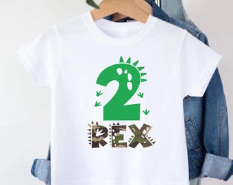 Two Rex Dino Birthday Shirt - 2 Rex Tee